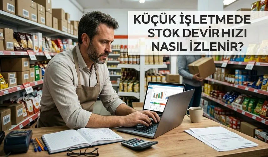 Küçük İşletmede Stok Devir Hızı Nasıl İzlenir? konusunu anlatan temsili editoryal illüstrasyon