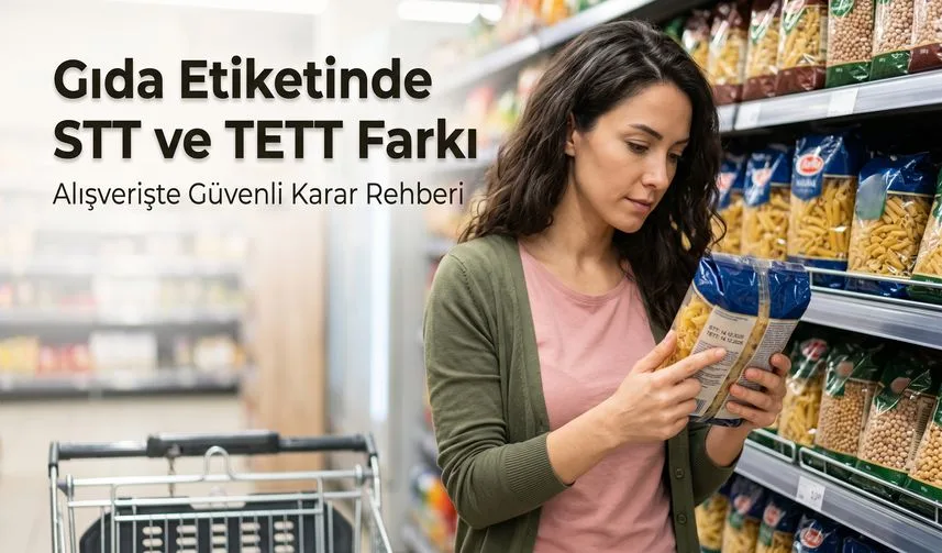 Gıda Etiketinde STT ve TETT Farkı: Alışverişte Güvenli Karar Rehberi konusunu anlatan temsili editoryal illüstrasyon