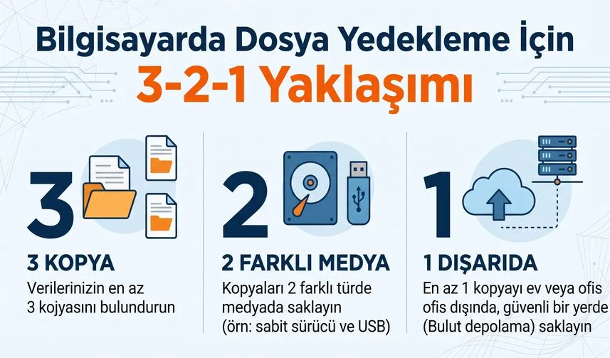 Haberin kapak görseli: Bilgisayarda Dosya Yedekleme İçin 3-2-1 Yaklaşımı