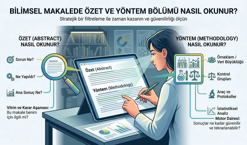 Haberin kapak görseli: Bilimsel Makalede Özet ve Yöntem Bölümü Nasıl Okunur?